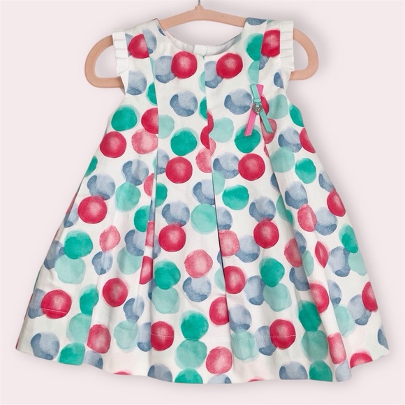 Mayoral Other - NWT Mayoral Chic dress multi color polka dot fully lined flutter sleeve 12 month